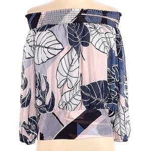 Open Shoulder Bow Back Blouse